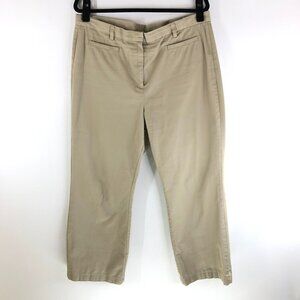 Lands End Womens Khaki Pants Fit 3 Cotton Blend Straight Leg Beige 14 HEMMED
